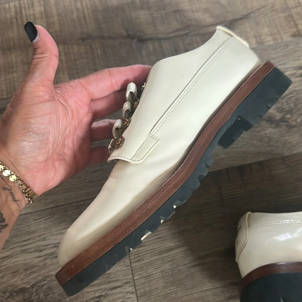 Christian Dior leather cream Oxford shoes size 37